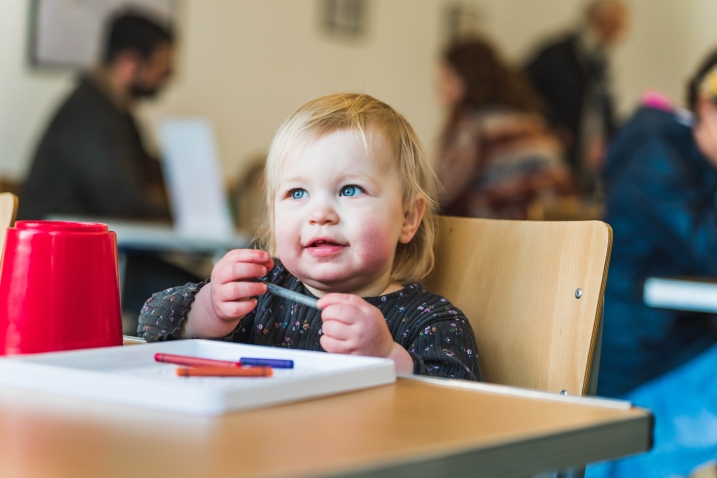Child with crayons